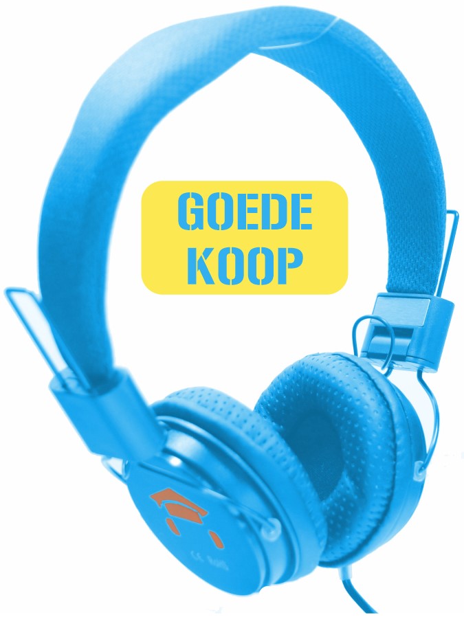 Eduline BL Hoofdtelefoon blauw opvouwbaar met zachte oorschelpen.
