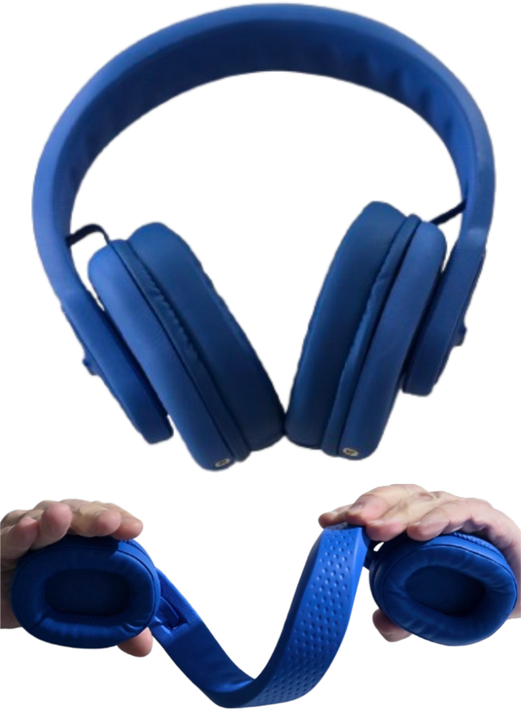 Écouteurs DKT Eduline Flexiphone bleus avec grands écouteurs réglables